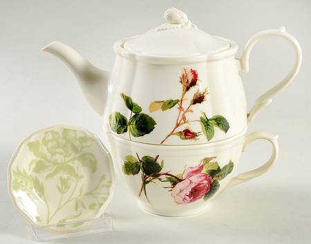 Accoutrements Individual Teapot & Lid w/Cup & Tea Bag Holder