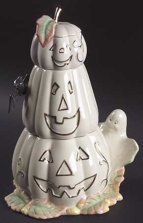 Halloween Stacking Figural Pumpkin Bowls & Lid