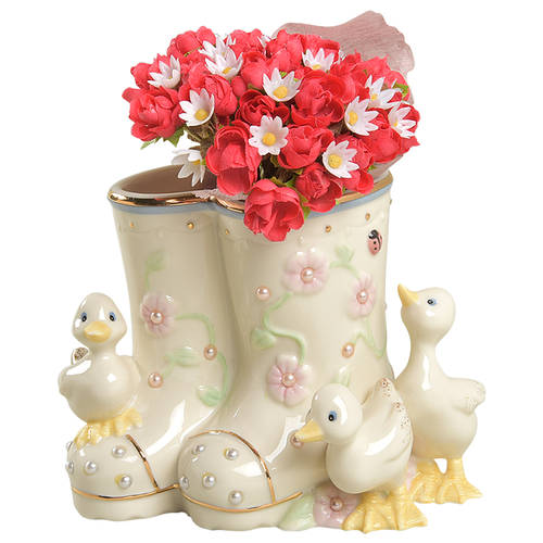 Petals & Pearls Vase-Bud/Duck/Figural