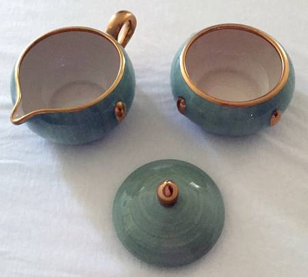 Meridian Green Grass Sugar Bowl & Lid