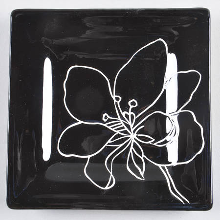 Anna Black Square Canape Plate