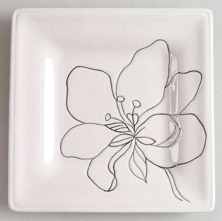 Anna White Square Canape Plate