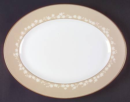 Bellina (Gold Trim) 13" Oval Serving Platter
