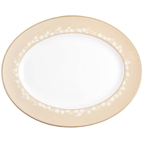 Bellina (Gold Trim) 13" Oval Serving Platter