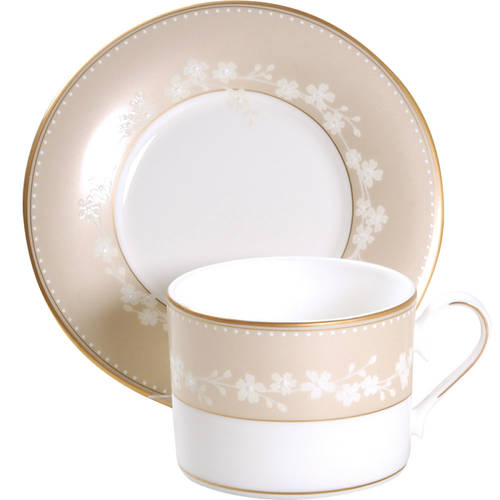 Bellina (Gold Trim) Flat Cup & Saucer Set