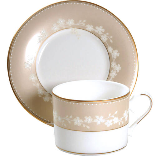 Bellina (Gold Trim) Flat Cup & Saucer Set