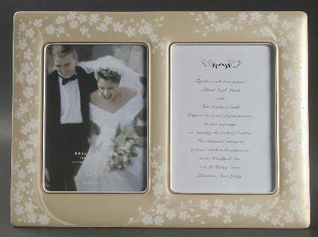 Bellina (Gold Trim) Invitation Frame (Holds a 5x7 Invitation & Photo)