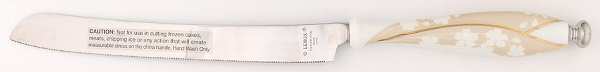 Bellina (Gold Trim) Cake Knife/Server with Stainless Blade