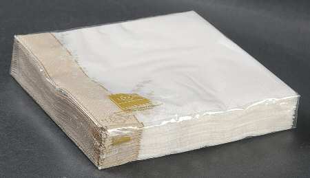 Bellina (Gold Trim) Package of Paper Cocktail Napkins