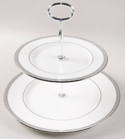 Lace Couture 6 5/8"-10"  2 Tiered Serving Tray (Dp, Sp) HC