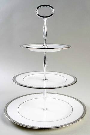 Lace Couture 13 7/8"-14 1/4" 3-Tiered Serving Tray(DP,SP,BB) HC