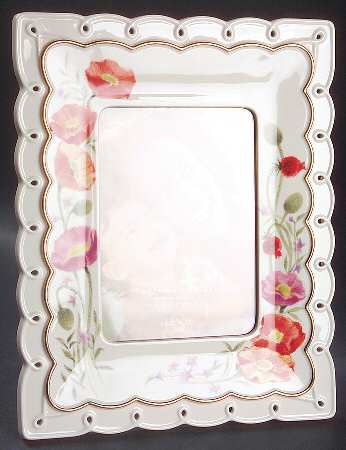 Poppies on Pink Frame-Holds 5" X 7"