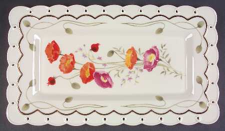 Poppies on Pink 14" Rectangular Tray