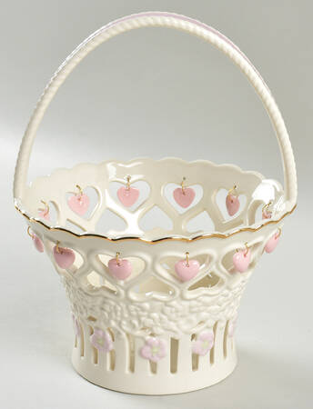 Floating Hearts Medium Basket with Handle