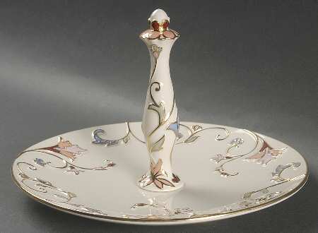 Gilded Garden Center Handled Serving Tray