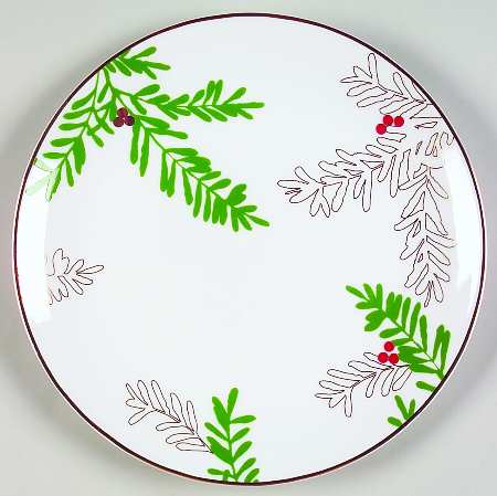 Merry and Bright Pine and Berry Dessert/Pie Plate