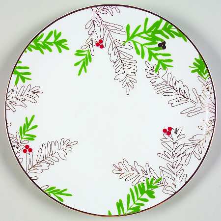 Merry and Bright Pine and Berry Dessert/Pie Plate