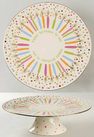 Candles & Confetti (2 Piece Base & Plate) Musical Cake Stand