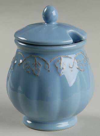 Vintage Vine Blue Mist Sugar Bowl & Lid