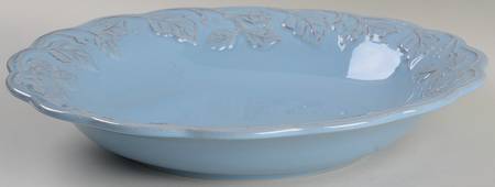 Vintage Vine Blue Mist 13" Large Salad Serving Bowl