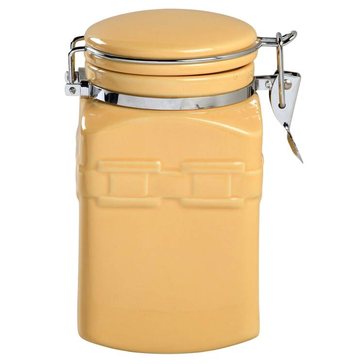 Woven Traditions Butternut Square Coffee Canister with Hinged Lid