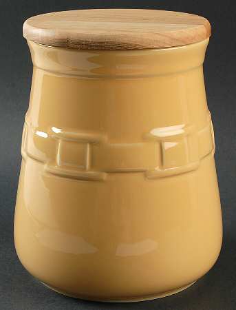 Woven Traditions Butternut Kitchen Crock & Wood Lid