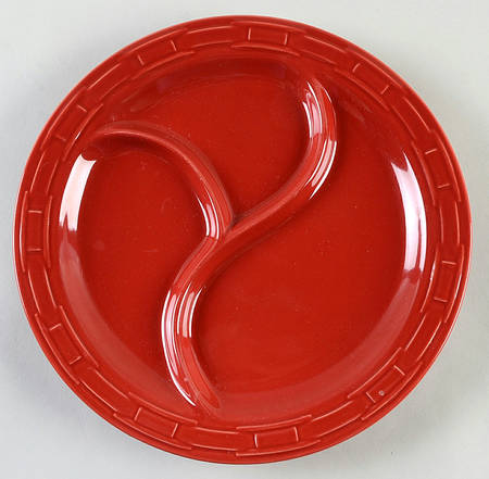 Woven Traditions Tomato (Red) (3 Part) Divided Plate
