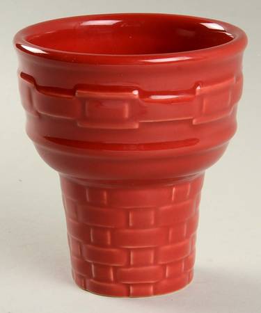 Woven Traditions Tomato (Red) Ice Cream Cone Shaped Dish