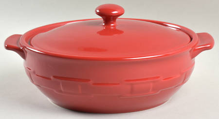 Woven Traditions Tomato (Red) 2 Qt Round Covered Casserole