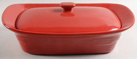 Woven Traditions Tomato (Red) 2.75 Quart Rectangular Casserole with Lid