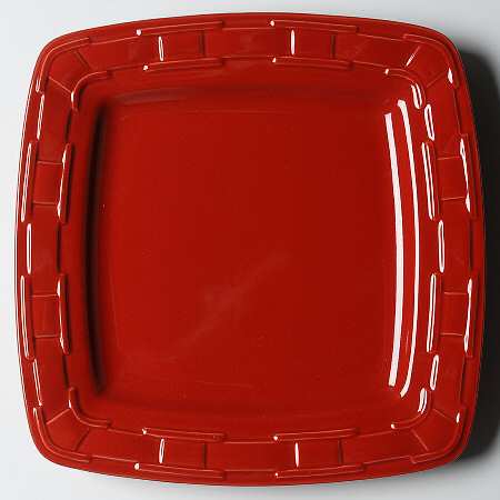 Woven Traditions Tomato (Red) Square Dinner Plate