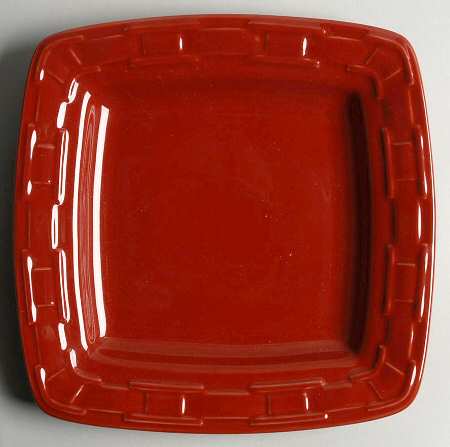 Woven Traditions Tomato (Red) Square Luncheon Plate