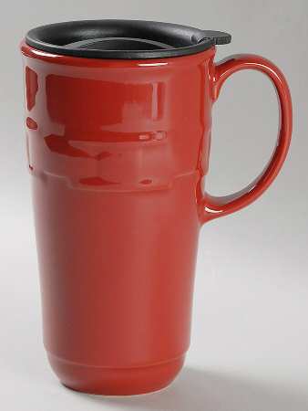 Woven Traditions Tomato (Red) Travel Mug & Plastic Lid