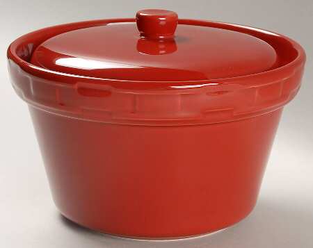 Woven Traditions Tomato (Red) 1 Qt Round Covered Casserole