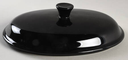 Woven Traditions Ebony Lid for 2 Quart Oval Covered Casserole