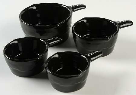 Woven Traditions Ebony Measuring Cup Set (1 Cup,1/2 Cup,1/3 Cup,1/4 Cup)