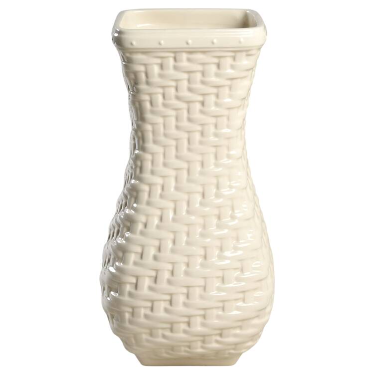 Woven Reflections Ivory 12" Vase
