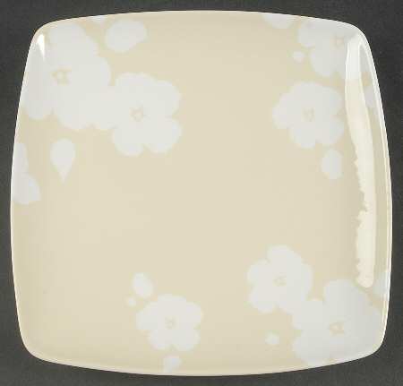 Floral Silhouette Buttercup Square Accent Salad Plate