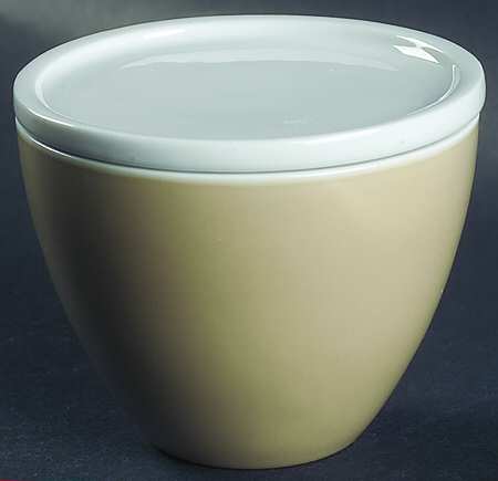 Hoopla Khaki Sugar Bowl & Lid