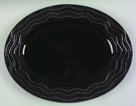Spyro Black 16" Oval Serving Platter