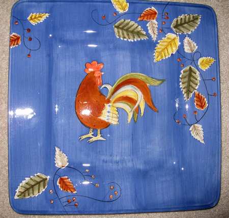Somerset Blue Square Accent Dinner Plate