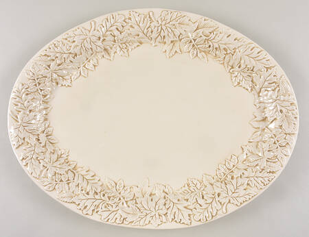 Embossed Leaf 19" Oval Serving Platter