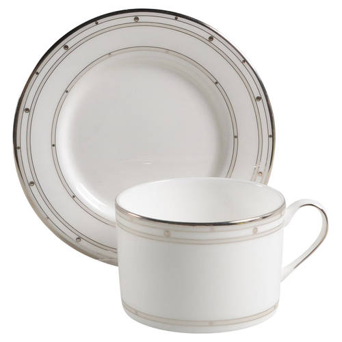 Pebble Point Flat Cup & Saucer Set