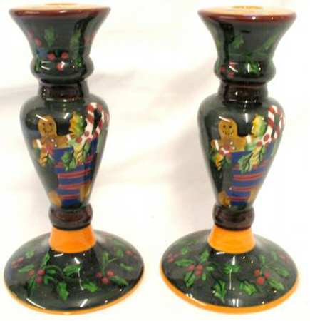 Primitive Colors Christmas Single Light Candlestick