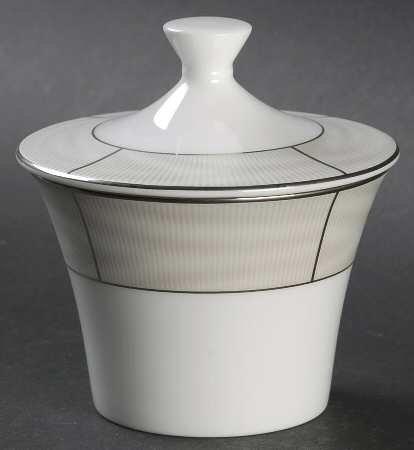 Silk Moire Pearl Sugar Bowl & Lid