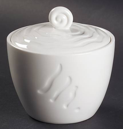 Spyro White Sugar Bowl & Lid