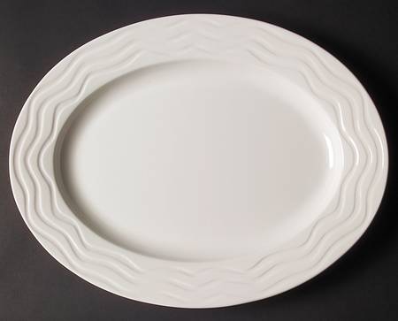 Spyro White 16" Oval Serving Platter