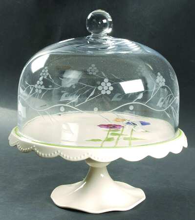 A Proper Tea Cake Plate with Glass Dome