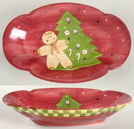 Christmas Treat 13" Oval Vegetable Bowl