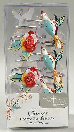 Chirp (Set of 12) Shower Curtain Hooks